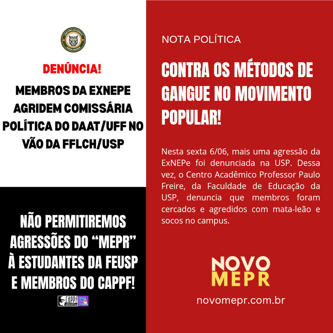 Capa - Contra os métodos de gangue no movimento popular!